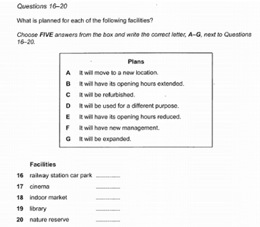 Pick From A List - IELTS Listening